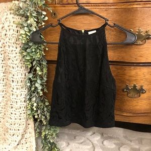 Black Lace Crop Top